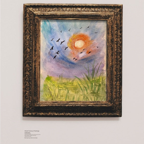 Handmade Watercolor Painting 9" X 12" on Paper, Decor/Wall, Frame Not Included - Picture 1 of 4